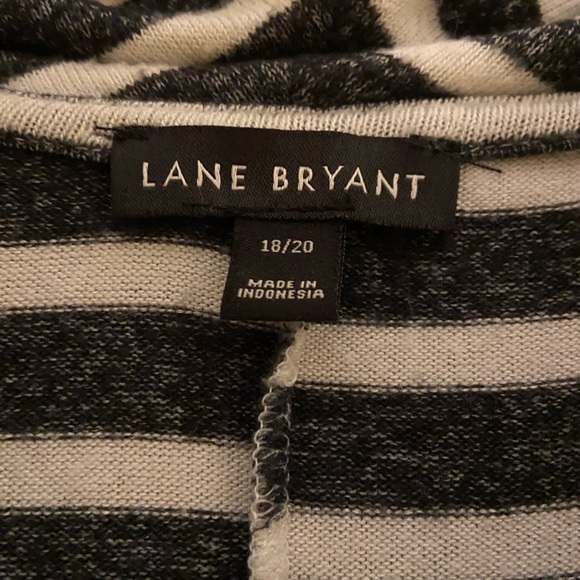 Lane Bryant Plus Size 18/20 Black and White Striped Cowl Neck Sweater - Picture 4 of 5
